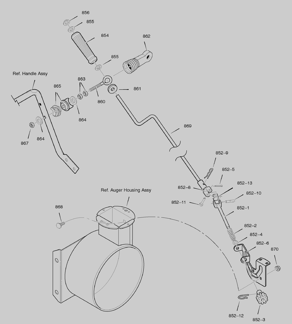 Chute Rod Diagram and Parts List for 633134X54C 2004 Briggs and Stratton Snow Blower